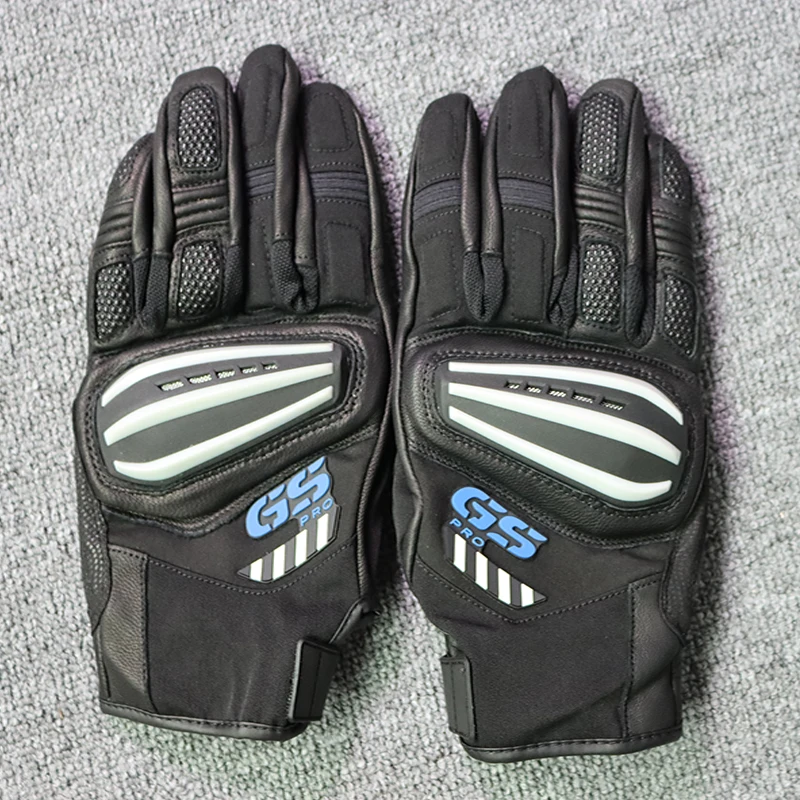 4 Color Motorcycle Rallye 3 GS Leather Gloves For BMW Motorrad Guantes Motorbike Scooter Black Blue Luvas Unisex Mens