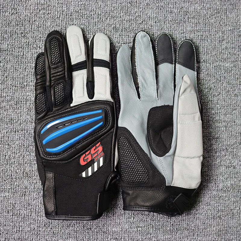 4 Color Motorcycle Rallye 3 GS Leather Gloves For BMW Motorrad Guantes Motorbike Scooter Black Blue Luvas Unisex Mens