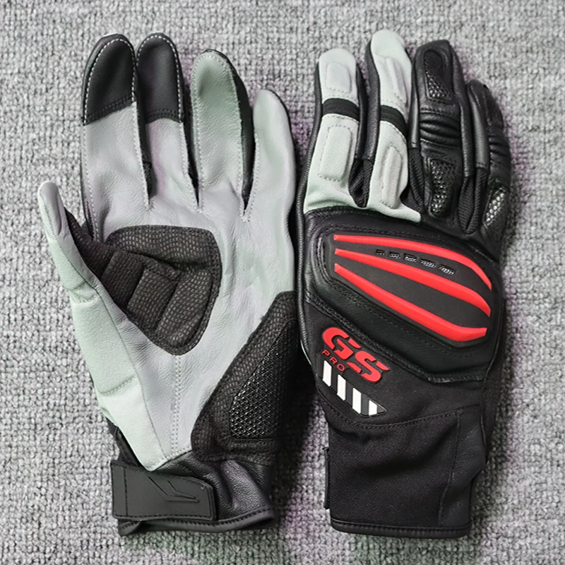 4 Color Motorcycle Rallye 3 GS Leather Gloves For BMW Motorrad Guantes Motorbike Scooter Black Blue Luvas Unisex Mens