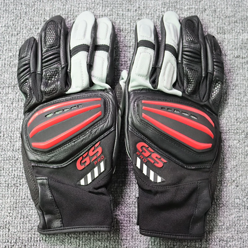 4 Color Motorcycle Rallye 3 GS Leather Gloves For BMW Motorrad Guantes Motorbike Scooter Black Blue Luvas Unisex Mens