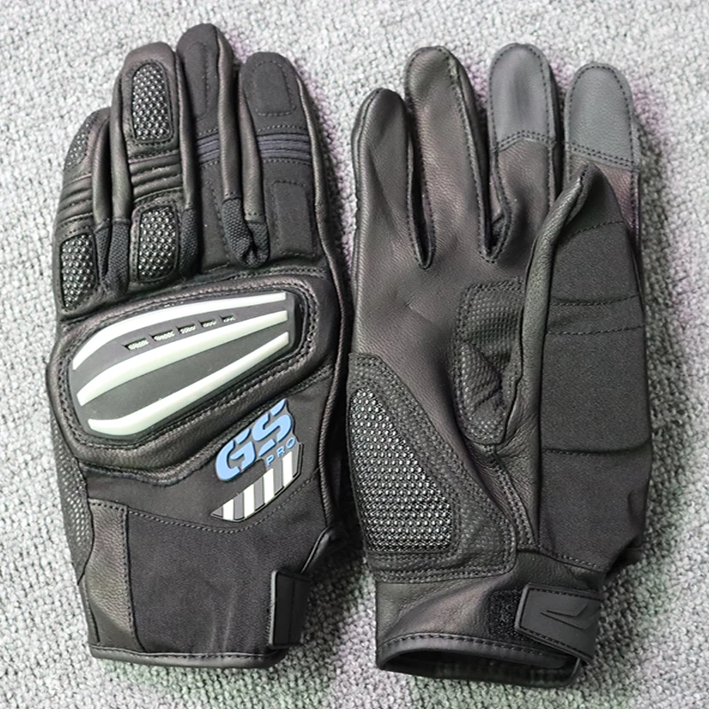 4 Color Motorcycle Rallye 3 GS Leather Gloves For BMW Motorrad Guantes Motorbike Scooter Black Blue Luvas Unisex Mens