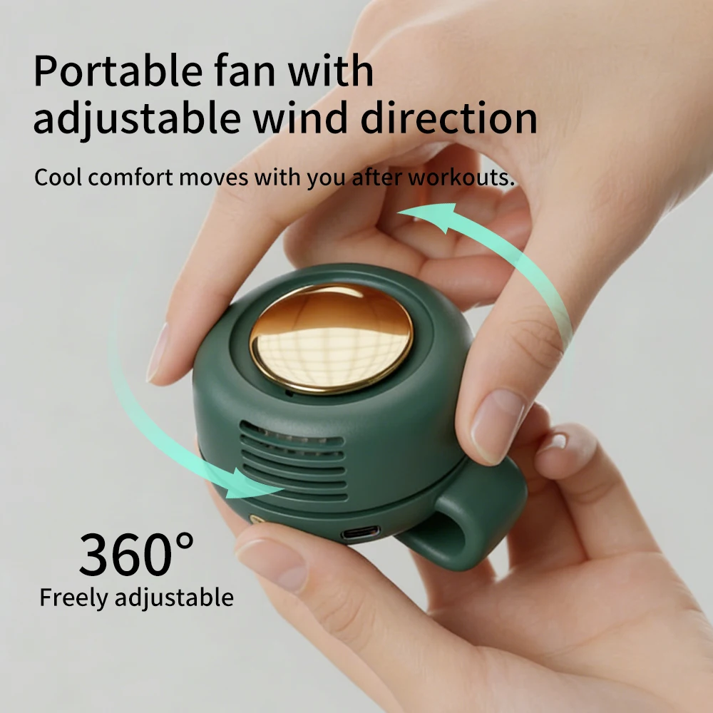 Mini Clip Fan Hanging Waist Neck Fan Girl Electric Air Cooling Fan USB Leafless Fan for Outdoor Camping Fishing Car Accessorie