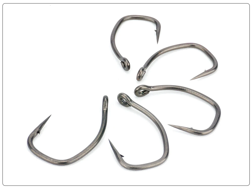 Hirisi 50/100pcs PTFE Coated Carp Fishing Hooks With Eye Micro Barbed High Carbon Steel 8029 Fishing Accessories Spliceable Box