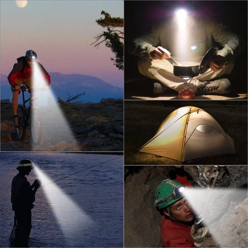 Rechargeable Powerful LED Headlamp with Zoomable Headlight - Outdoor Waterproof High Lumen Work Head Light use 18650 battery