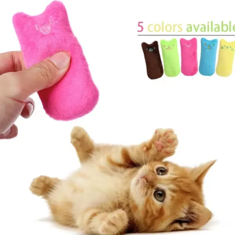 Teeth Grinding Catnip Toys Funny Interactive Plush Cat Toy Pet Kitten Chewing Vocal Toy Claws Thumb Bite Cat Mint For Cats