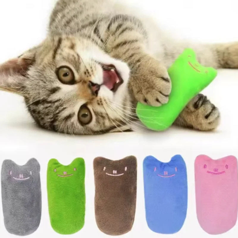 Teeth Grinding Catnip Toys Funny Interactive Plush Cat Toy Pet Kitten Chewing Vocal Toy Claws Thumb Bite Cat Mint For Cats