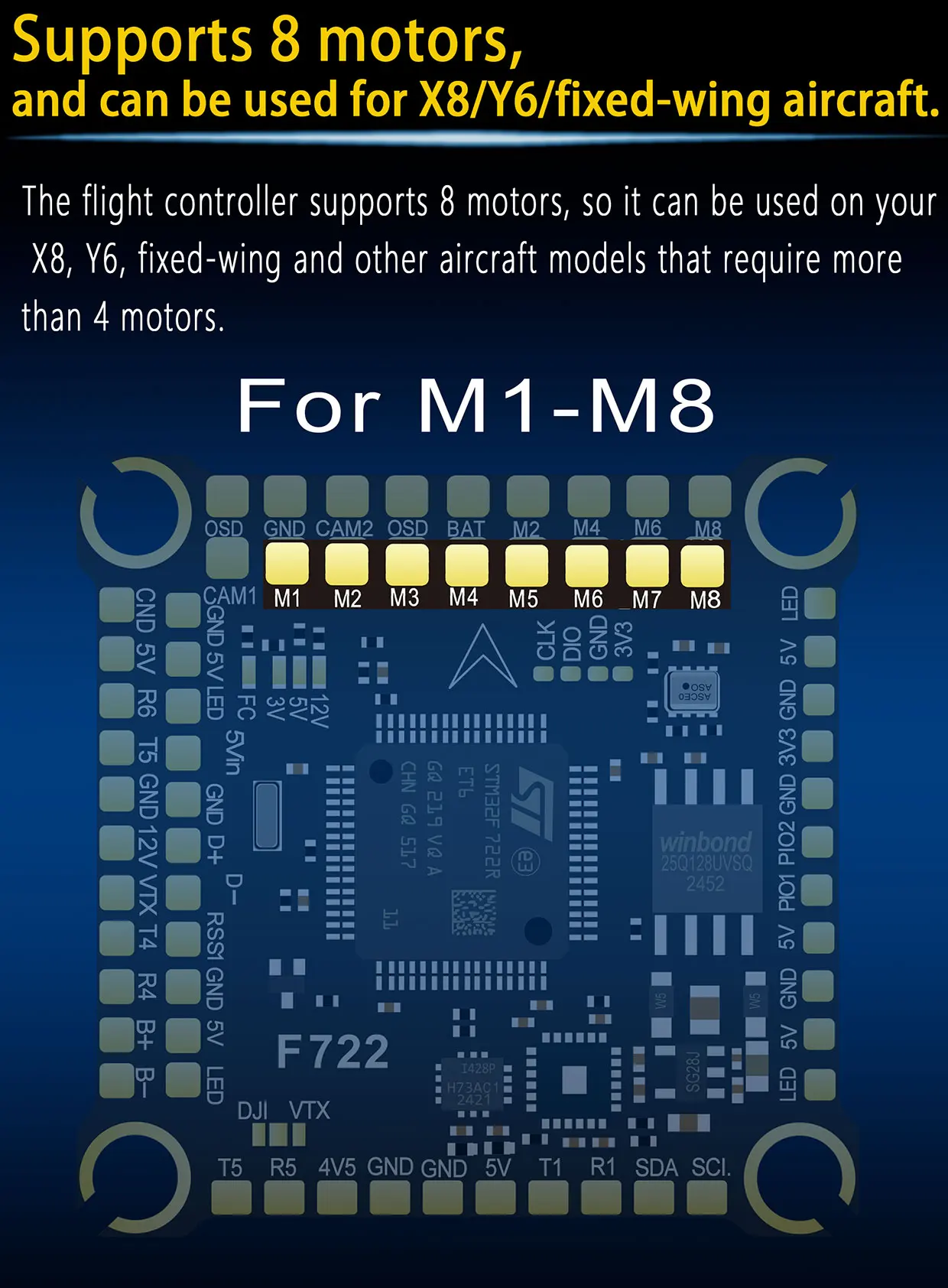 JIJIEFPV F722 70A Stack ICM42688P F722 Flight Controller BLHELI_S 70A 4in1 ESC 30.5X30.5mm 3-8S for FPV Freestyle Drones Parts