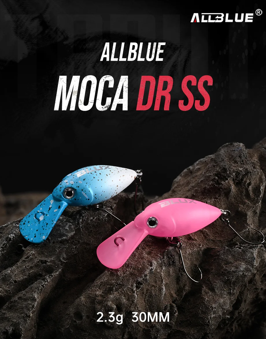 ALLBLUE MOCA DR SS Crankbait 30mm 2.3g Slow Sinking Wobbler Trout Fishing Lure Freshwater Crank Minnow Artificial Hard Bait