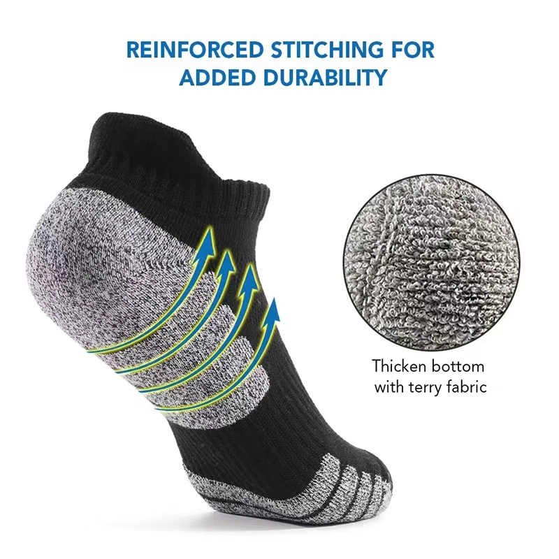 3/1Pairs Sport Ankle Socks Athletic Low-cut Sock Thick Knit Sock Outdoor Fitness Breathable Quick Dry Wear-resistant Warm Socks