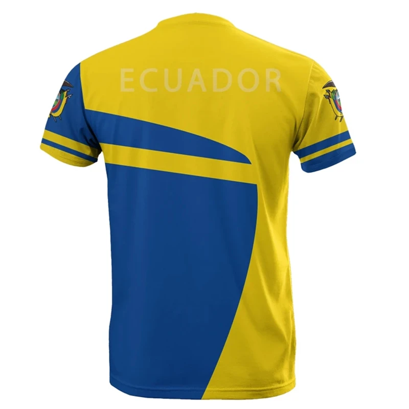 Hip Hop T Shirts Men Women Ecuador Flag Casual Tee Shirt Ecuadorian National Emblem 3D Printed Breathable Short Sleeve Gym Tops