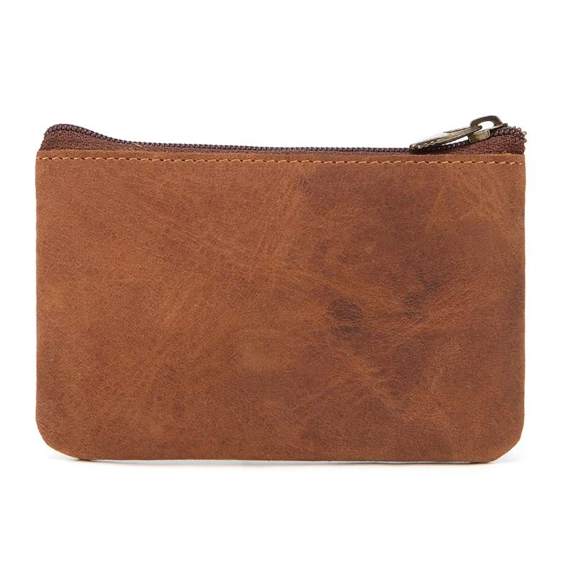 New Cow Leather Men's And Women's Change Vintage Coin Bag Headphone Purse Storage Mini Bag For Man And Woman