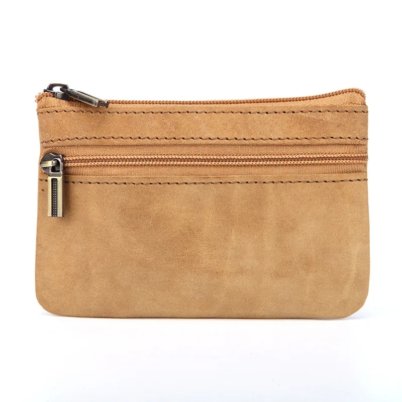 New Cow Leather Men's And Women's Change Vintage Coin Bag Headphone Purse Storage Mini Bag For Man And Woman