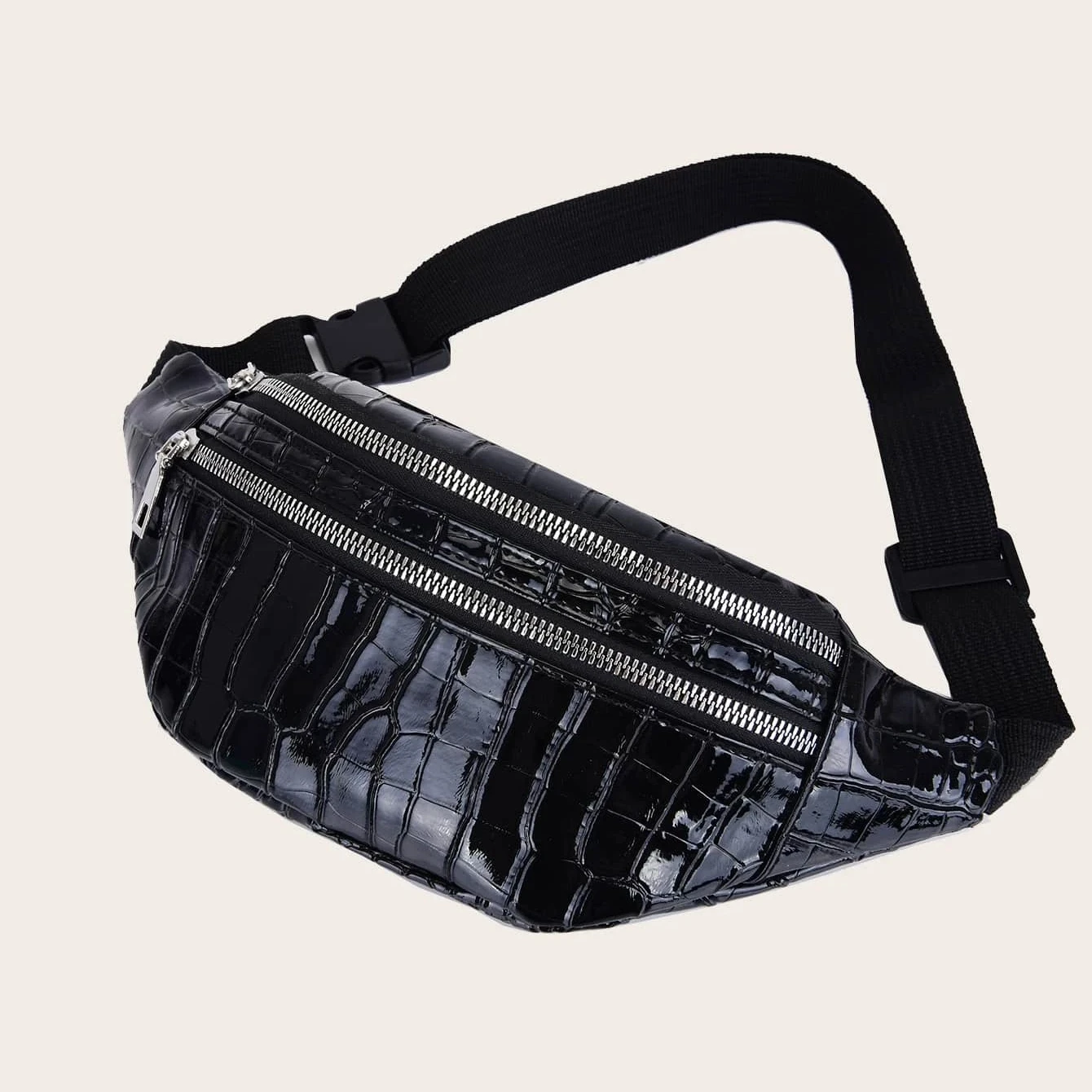 Crocodile Fanny Pack Sling Bags Crossbody Chest Bag Casual Messenger Shoulder Bags Waist Bag Outdoor Travel Commuting Satchel Ba