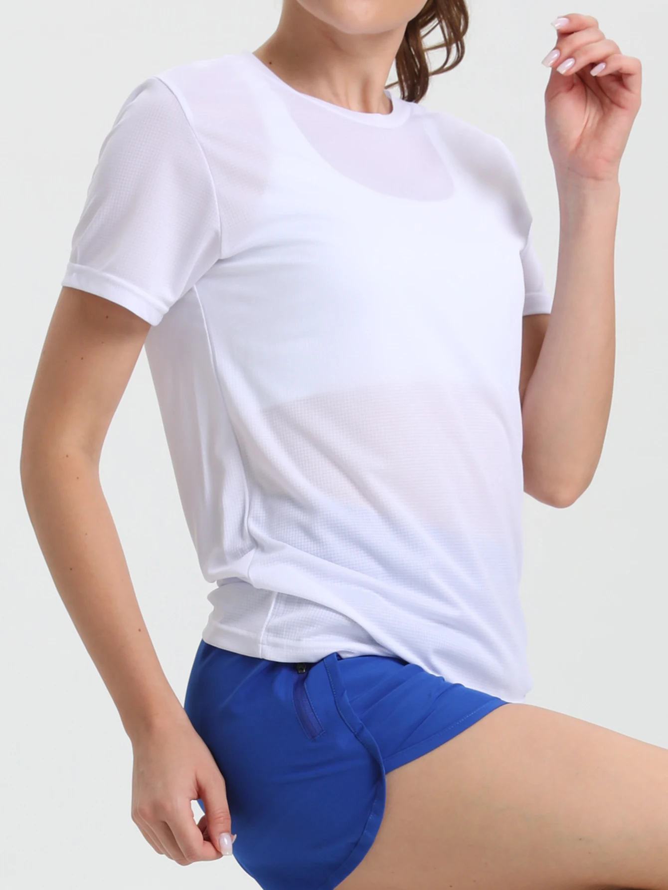 Women's Solid Color Ultralight Quick Dry Sport T-Shirt,Breathable Lightweight ,Running Gym Compression Shirt