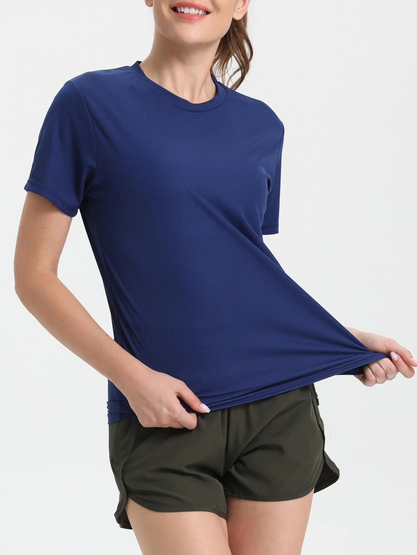 Women's Solid Color Ultralight Quick Dry Sport T-Shirt,Breathable Lightweight ,Running Gym Compression Shirt