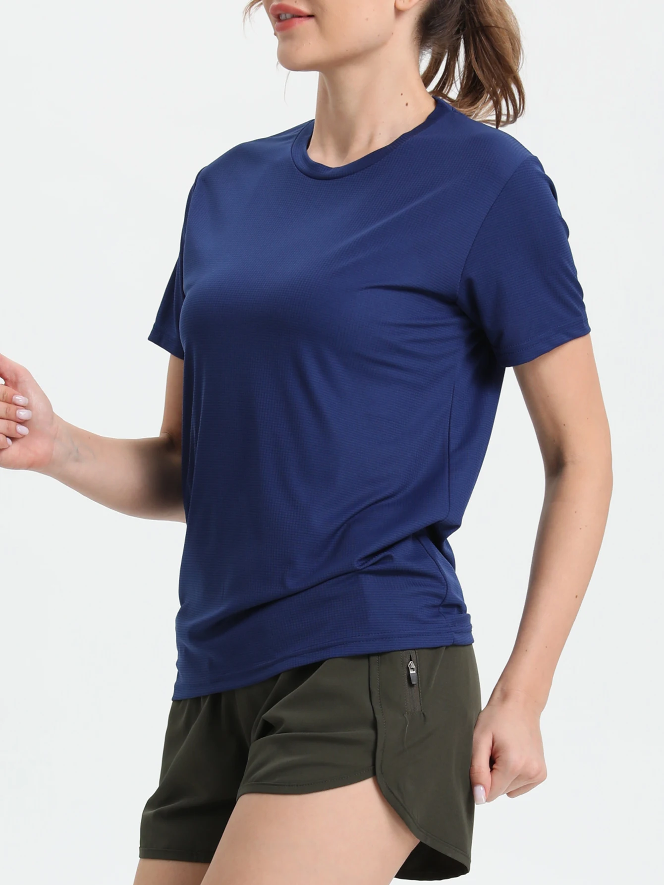 Women's Solid Color Ultralight Quick Dry Sport T-Shirt,Breathable Lightweight ,Running Gym Compression Shirt