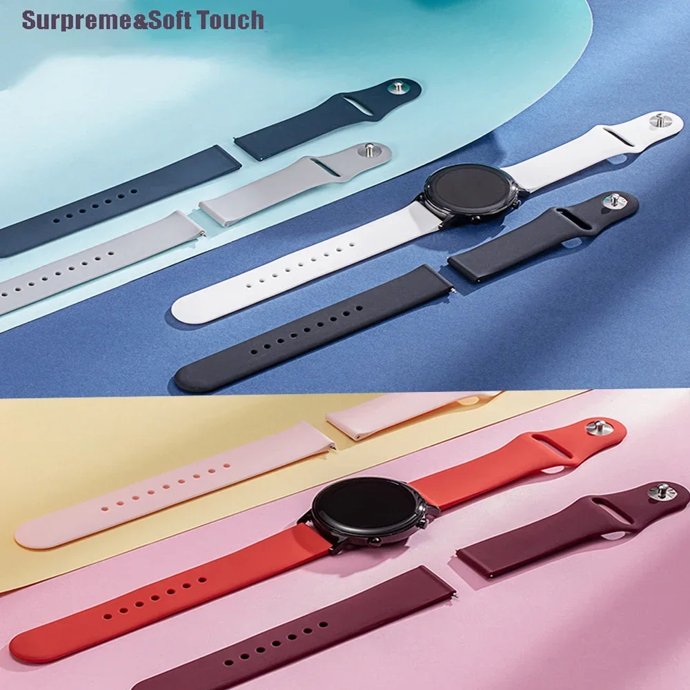 18mm 20mm 22mm strap For Samsung Galaxy watch 6/5/pro/4 Classic Silicone bracelet Huawei watch GT 4-2-2e-3-3 pro 46mm watchbands