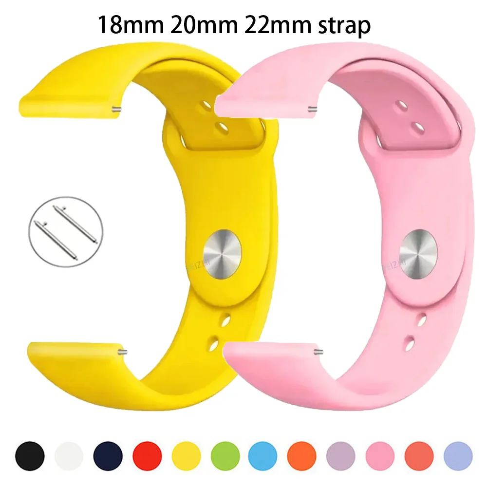 18mm 20mm 22mm strap For Samsung Galaxy watch 6/5/pro/4 Classic Silicone bracelet Huawei watch GT 4-2-2e-3-3 pro 46mm watchbands