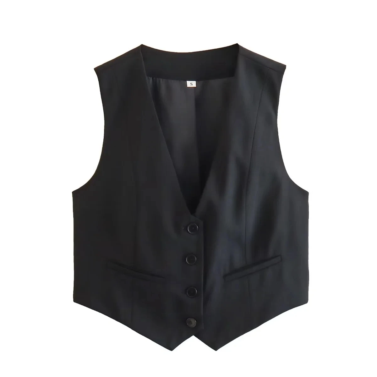 HH Fashion Women Vest Sleeveless Vests for Women Chic V-Neck Single-Breasted Ladies Elegant White Waistcoat Tops