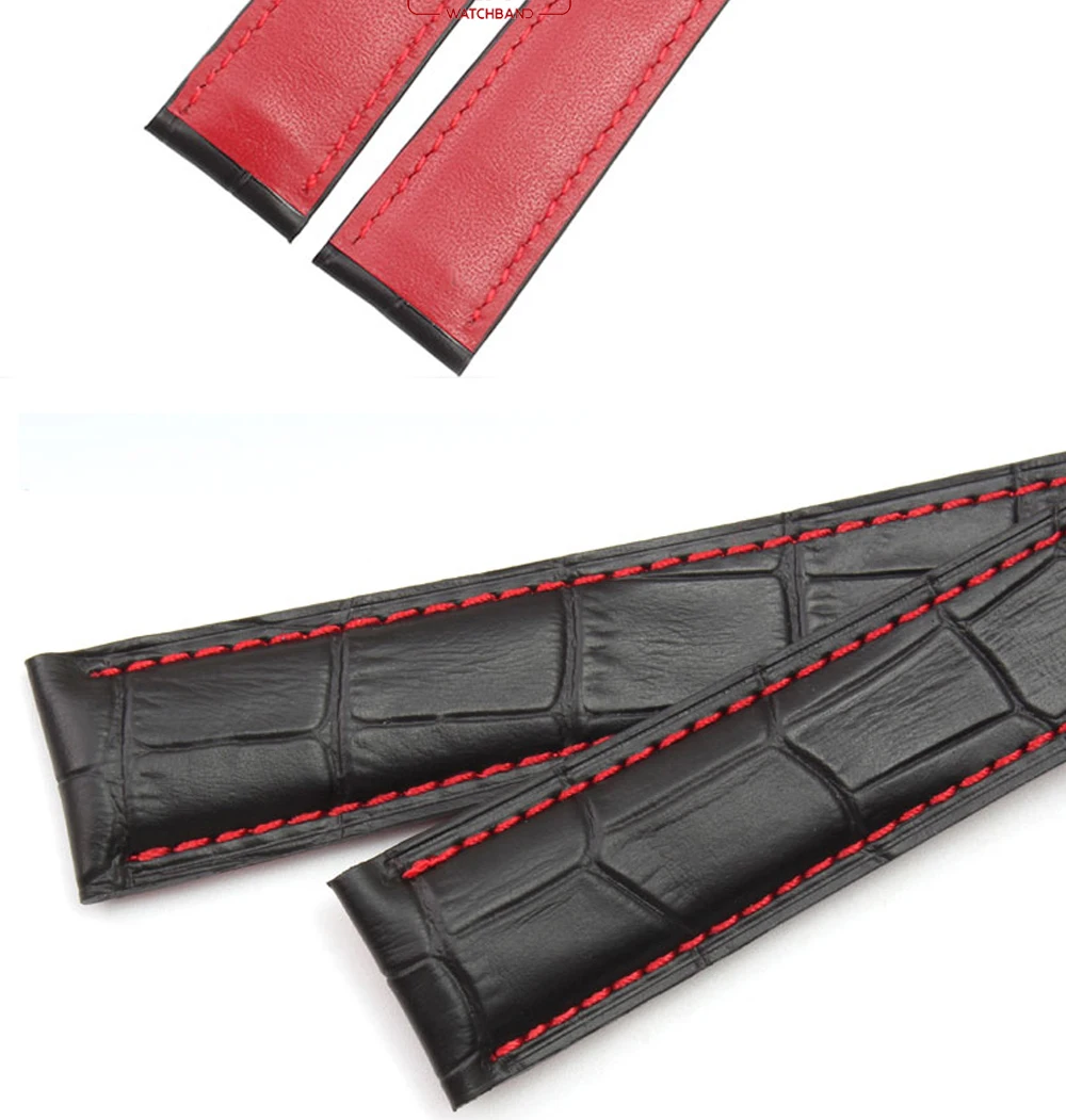 Genuine Leather Bracelet 19mm 20mm 22m for Tag Heuer Watchband Men Wristwatches Band Accessories Fold Buckle Leather Watch Strap