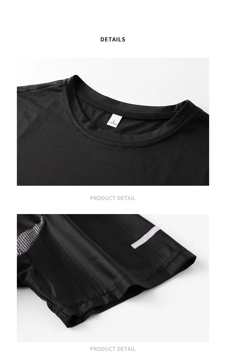 Running T-shirt Men Summer Ice Silk Elasticity Thin Top Printing Quick Dry Short Sleeve Breathable Fitness Sports T-shirt 5XL