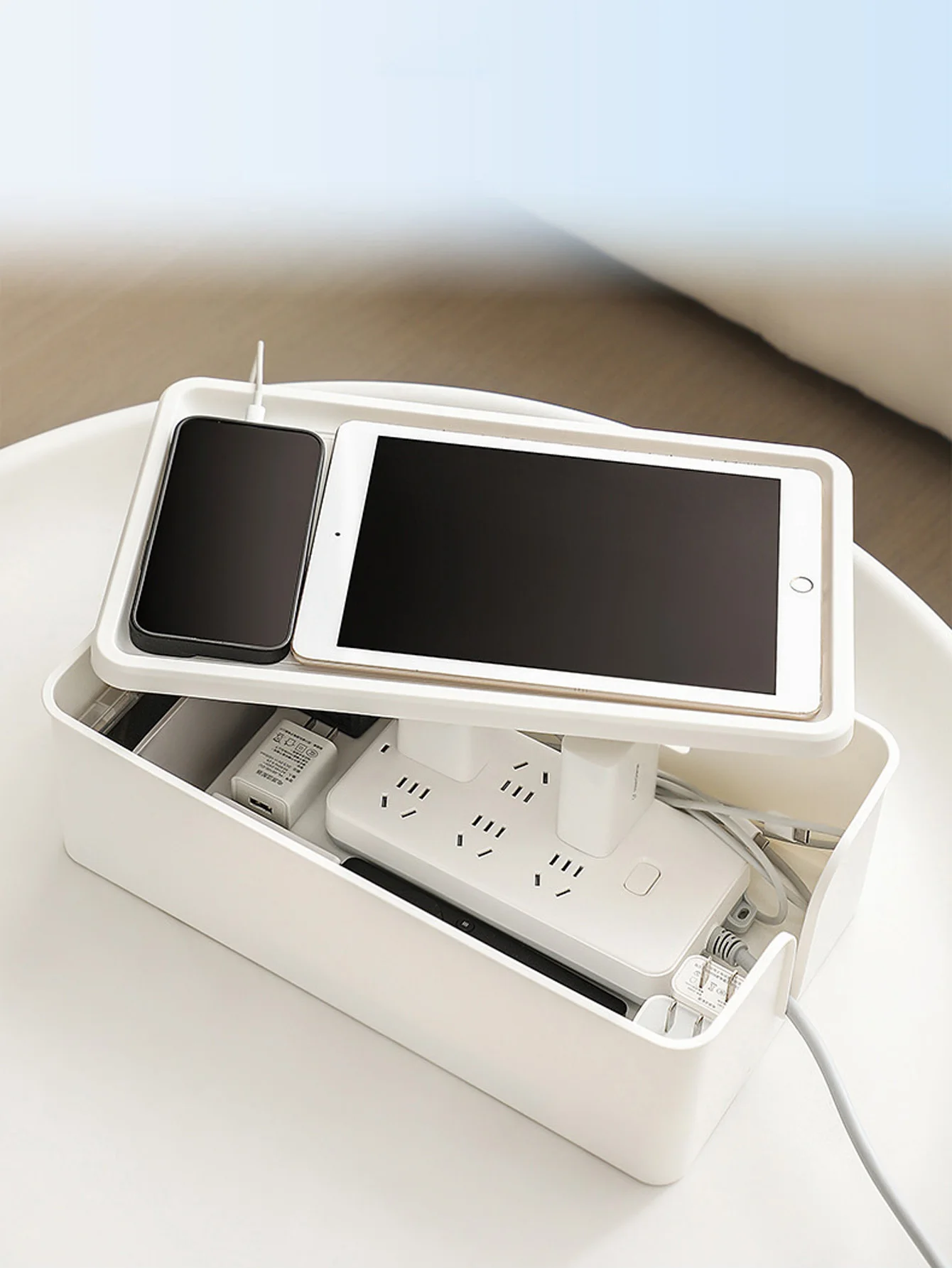 1PC Cable Storage Box Desktop Power Plug Board Storage Box Wireless WiFi Router Bracelet Desktop Data Line Plug Holder Shelf
