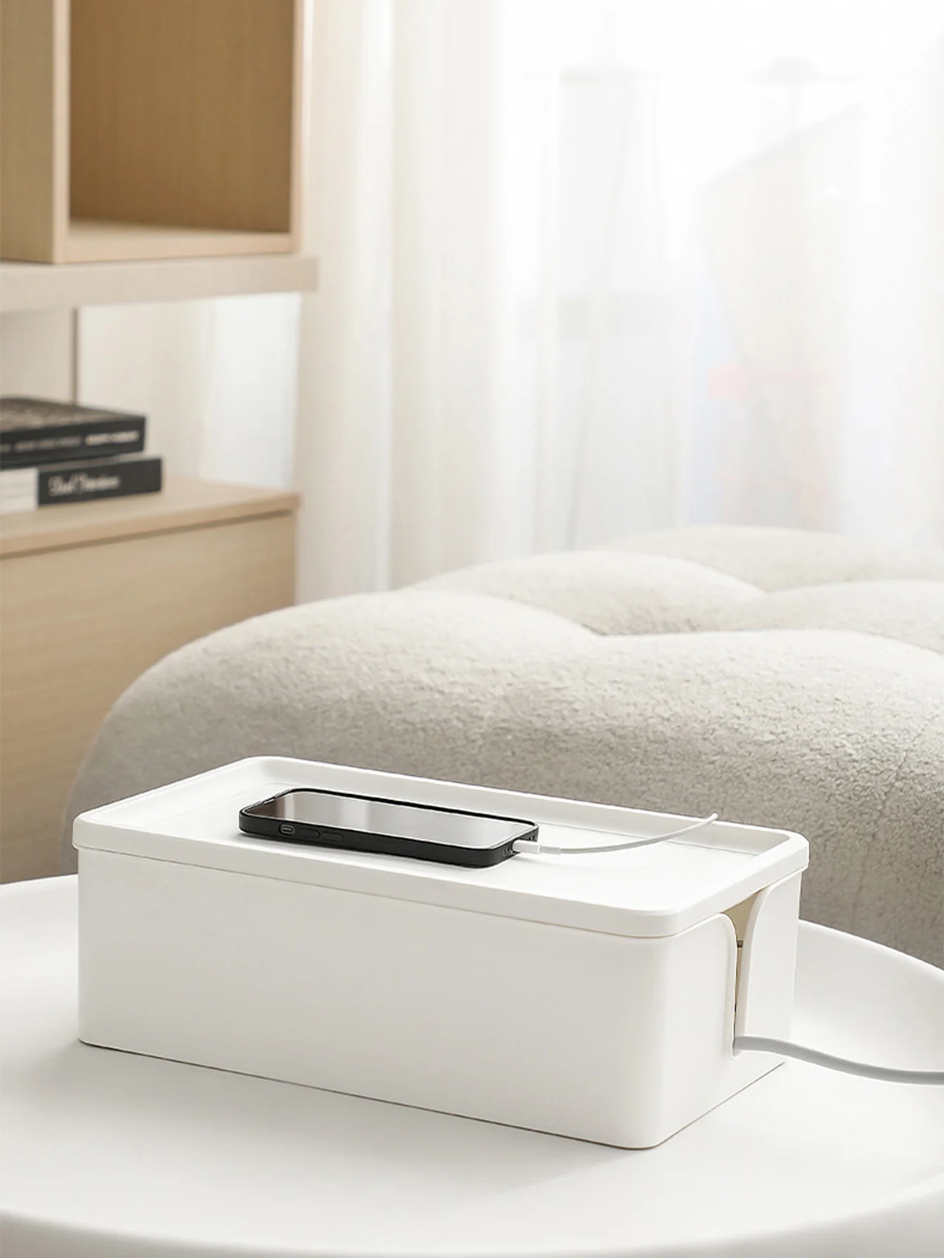 1PC Cable Storage Box Desktop Power Plug Board Storage Box Wireless WiFi Router Bracelet Desktop Data Line Plug Holder Shelf