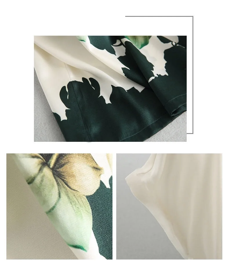 Fashion Floral Print Blouse Pullover Ladies Silk Satin Plus Size Batwing Sleeve Vintage T-shirt Casual Short Sleeve Tops
