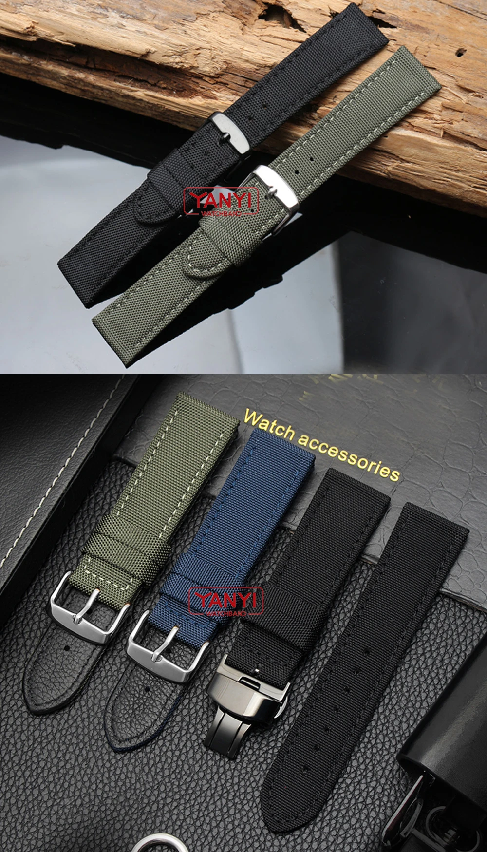 Nylon Watchband for I-WC S-Eiko Swristband Canvas Durable Sport Watch Strap Comfortable Leather Bottom 16mm 18mm 20mm 22mm 24mm