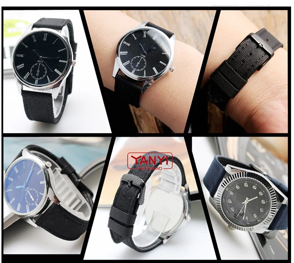 Nylon Watchband for I-WC S-Eiko Swristband Canvas Durable Sport Watch Strap Comfortable Leather Bottom 16mm 18mm 20mm 22mm 24mm