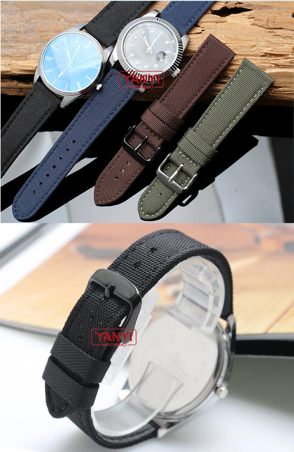 Nylon Watchband for I-WC S-Eiko Swristband Canvas Durable Sport Watch Strap Comfortable Leather Bottom 16mm 18mm 20mm 22mm 24mm