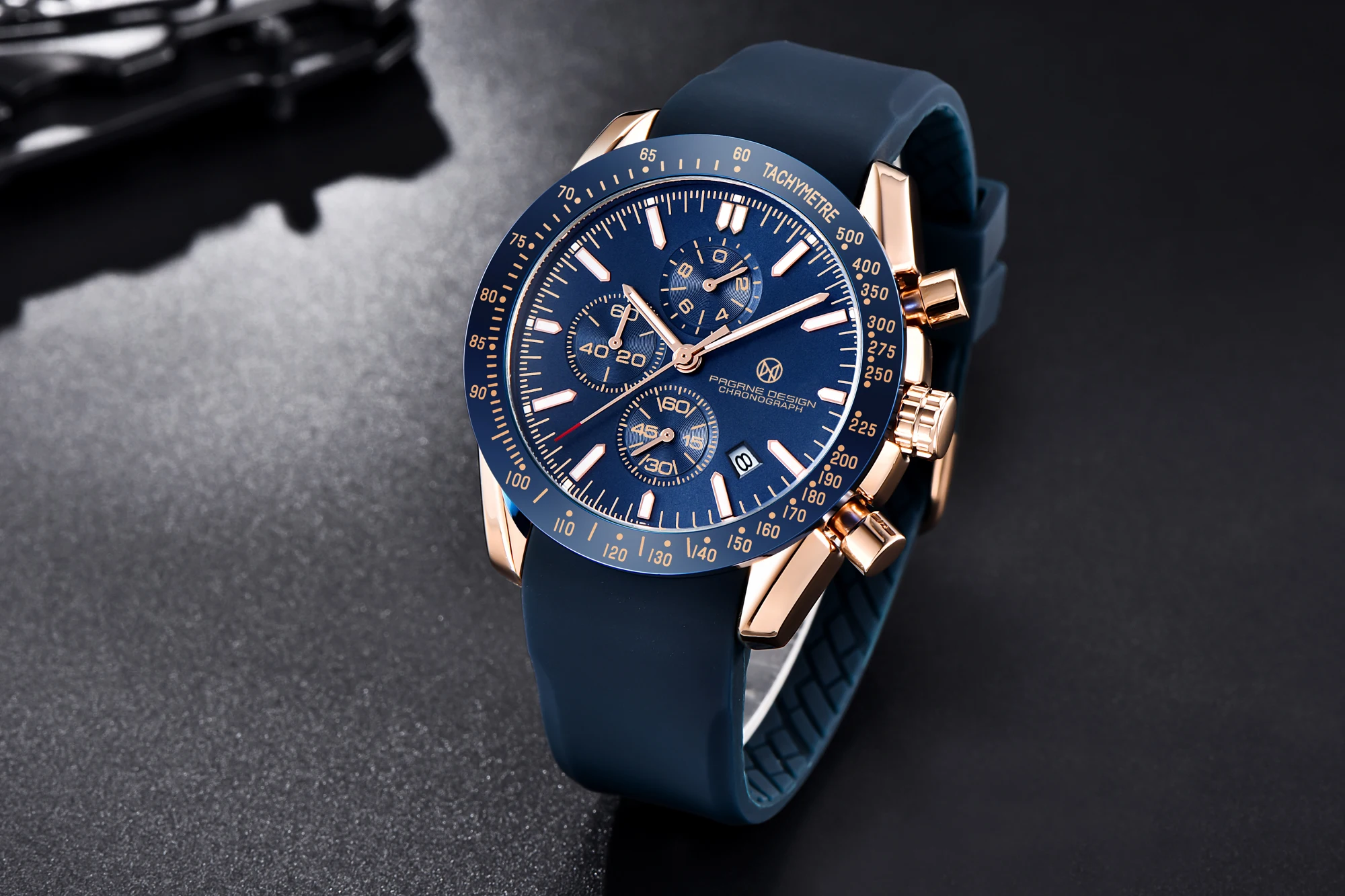 PAGANI DESIGN New 45mm Men Quartz Watch Rubber Belt Men's Luxury Watch Fashion Casual Sports Male Clock Relogio Maasculino