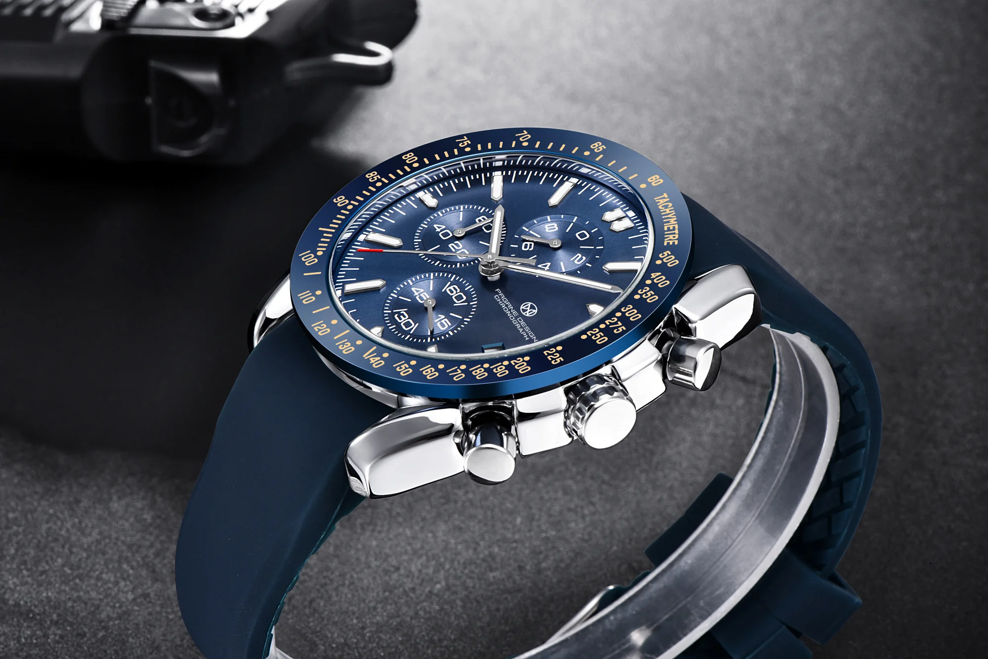 PAGANI DESIGN New 45mm Men Quartz Watch Rubber Belt Men's Luxury Watch Fashion Casual Sports Male Clock Relogio Maasculino