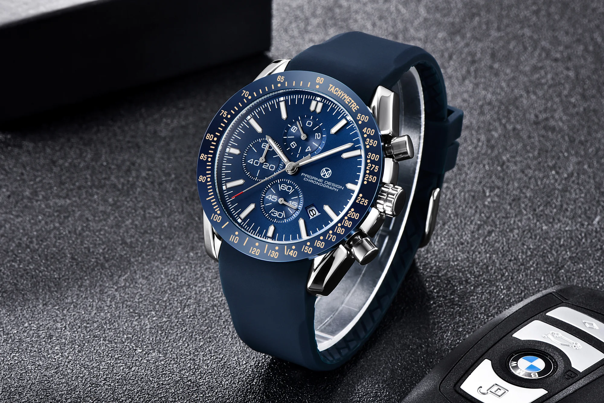 PAGANI DESIGN New 45mm Men Quartz Watch Rubber Belt Men's Luxury Watch Fashion Casual Sports Male Clock Relogio Maasculino