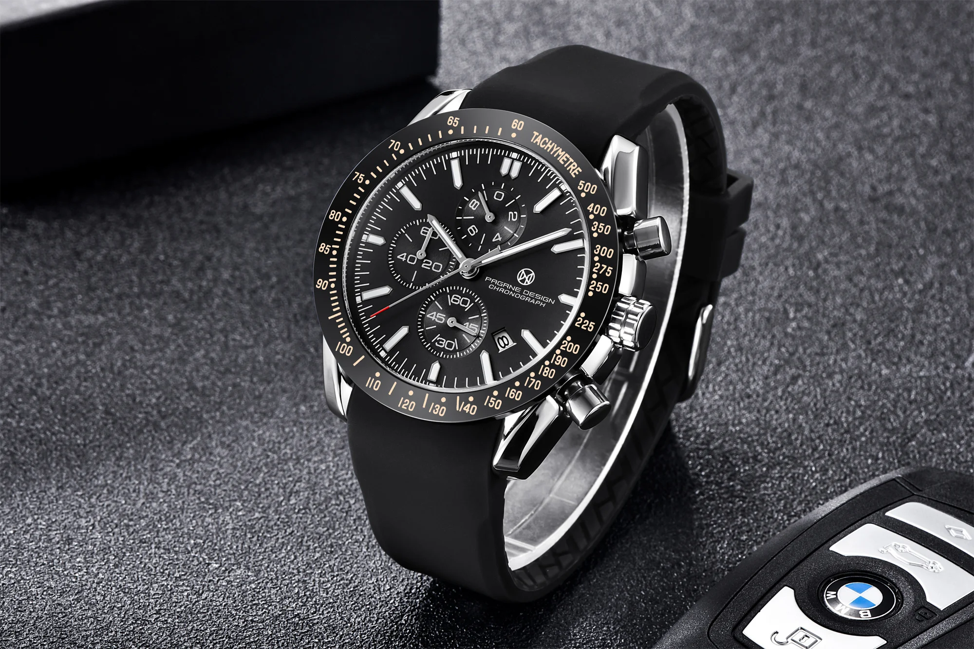 PAGANI DESIGN New 45mm Men Quartz Watch Rubber Belt Men's Luxury Watch Fashion Casual Sports Male Clock Relogio Maasculino