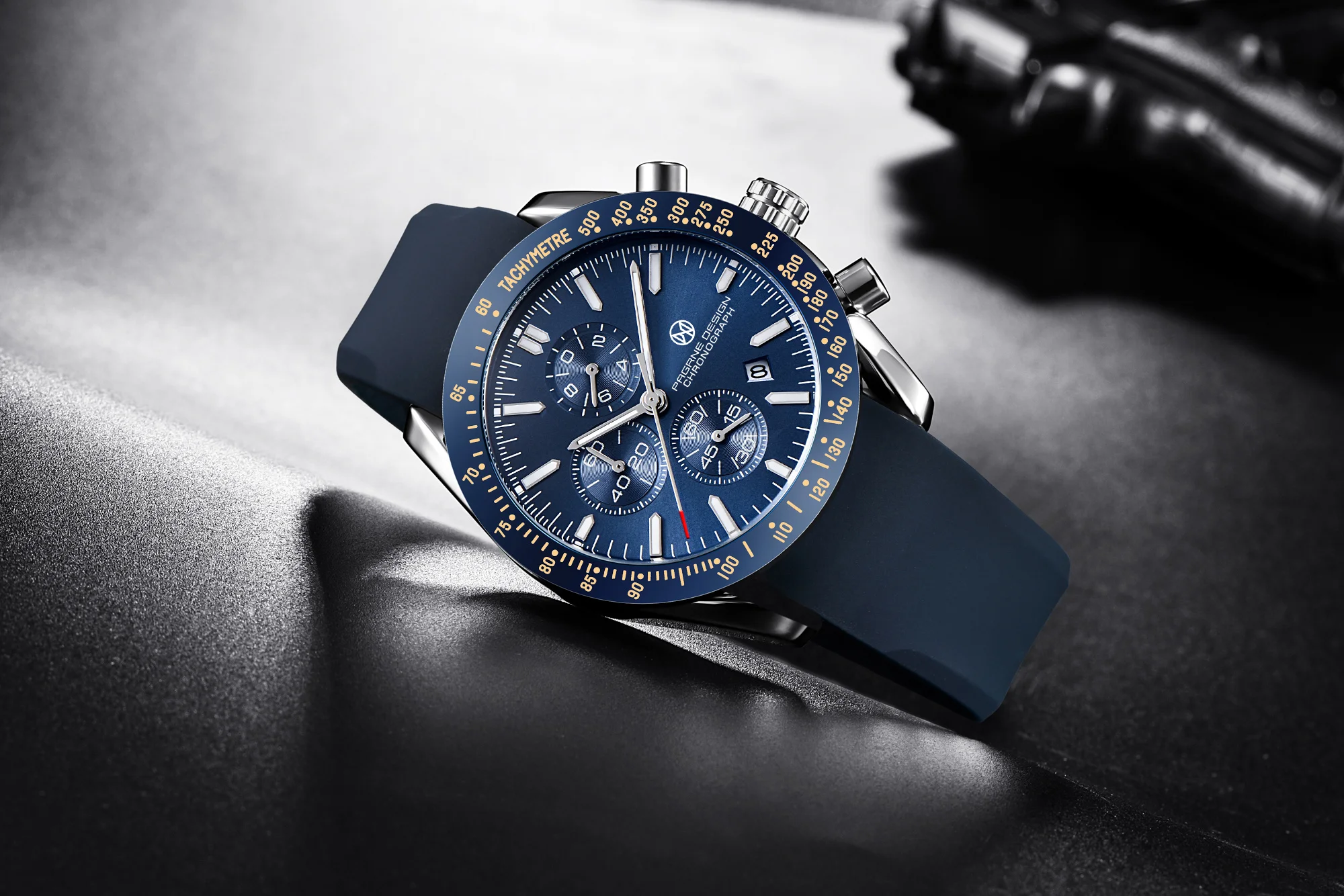 PAGANI DESIGN New 45mm Men Quartz Watch Rubber Belt Men's Luxury Watch Fashion Casual Sports Male Clock Relogio Maasculino