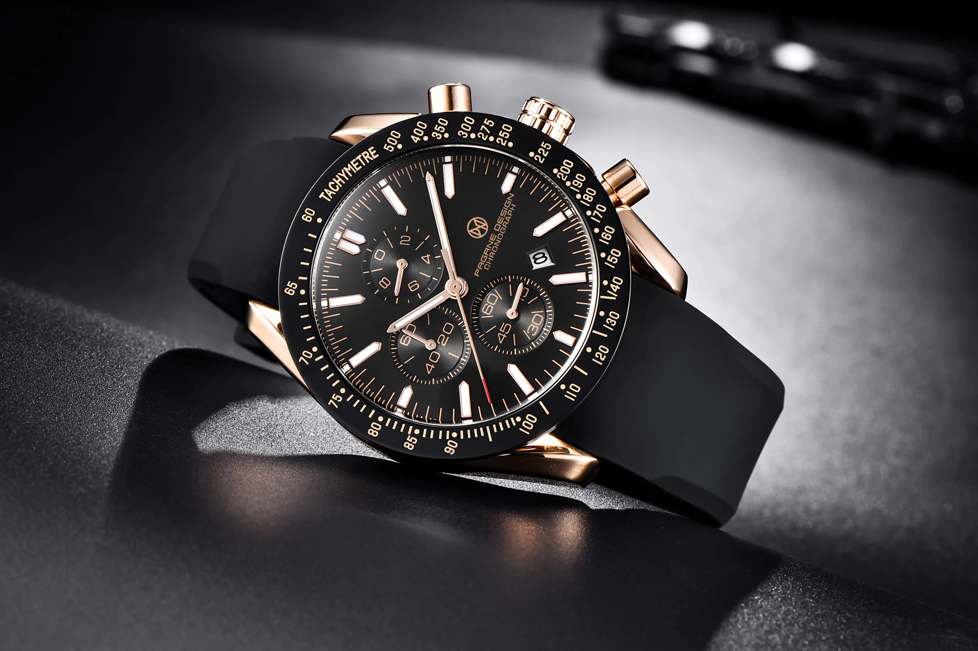 PAGANI DESIGN New 45mm Men Quartz Watch Rubber Belt Men's Luxury Watch Fashion Casual Sports Male Clock Relogio Maasculino
