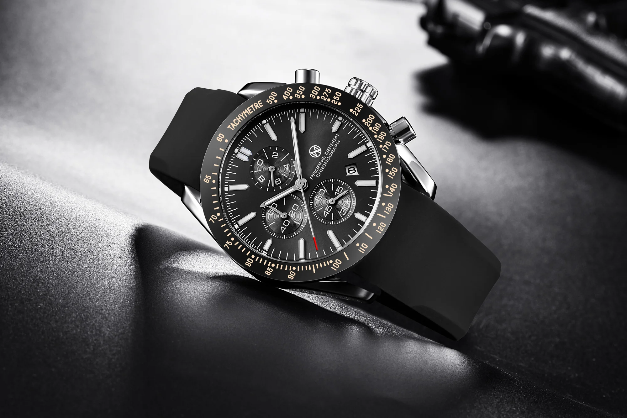 PAGANI DESIGN New 45mm Men Quartz Watch Rubber Belt Men's Luxury Watch Fashion Casual Sports Male Clock Relogio Maasculino