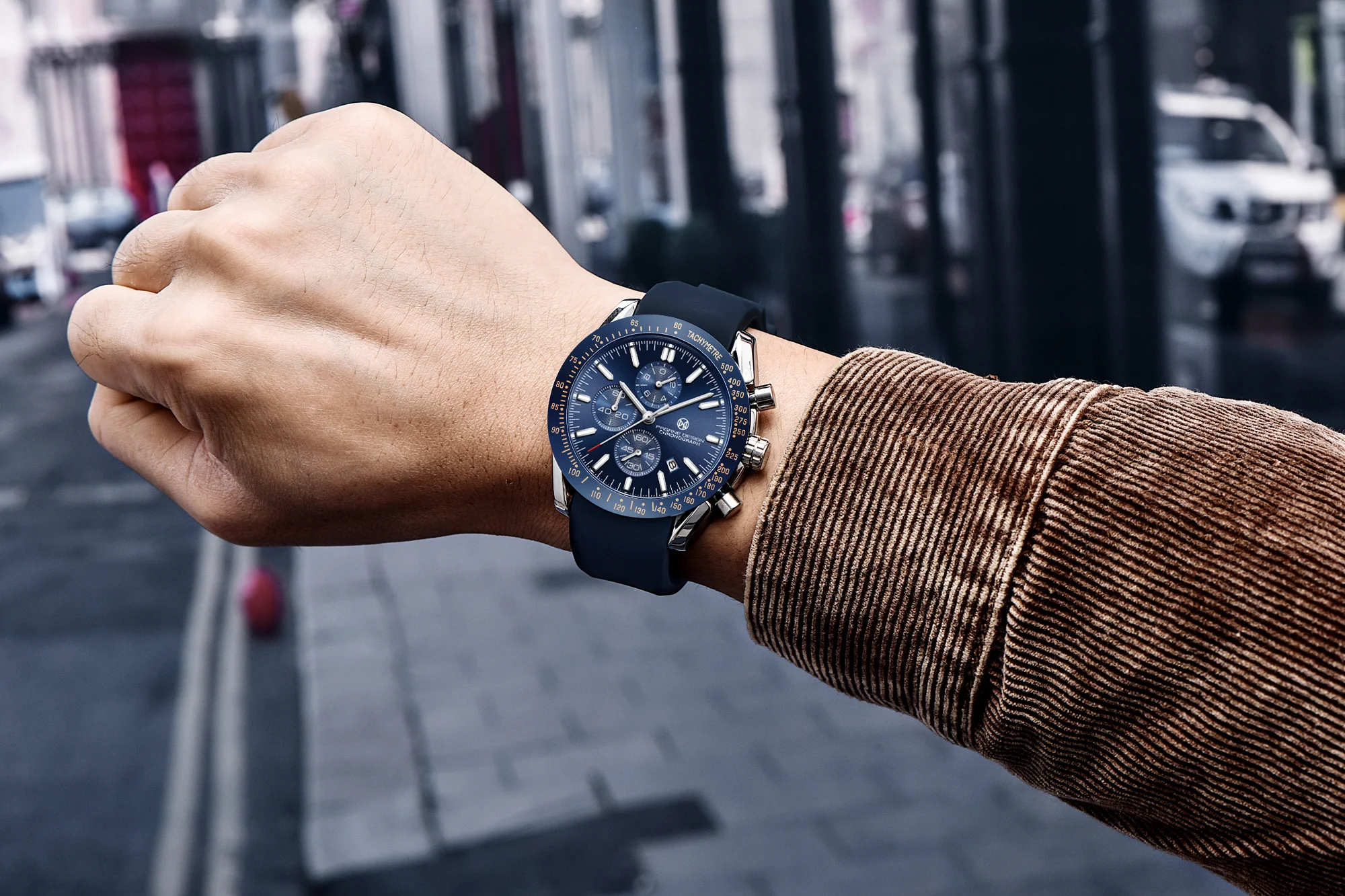 PAGANI DESIGN New 45mm Men Quartz Watch Rubber Belt Men's Luxury Watch Fashion Casual Sports Male Clock Relogio Maasculino