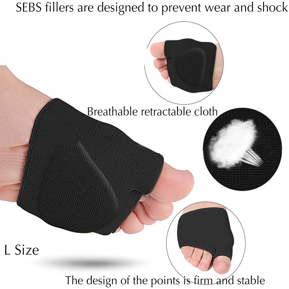 Silicone Gel Insoles for Shoes Metatarsal Forefoot Insert Pad for Women Men Foot Cushion Pads For Hallux Valgus Corrector Socks