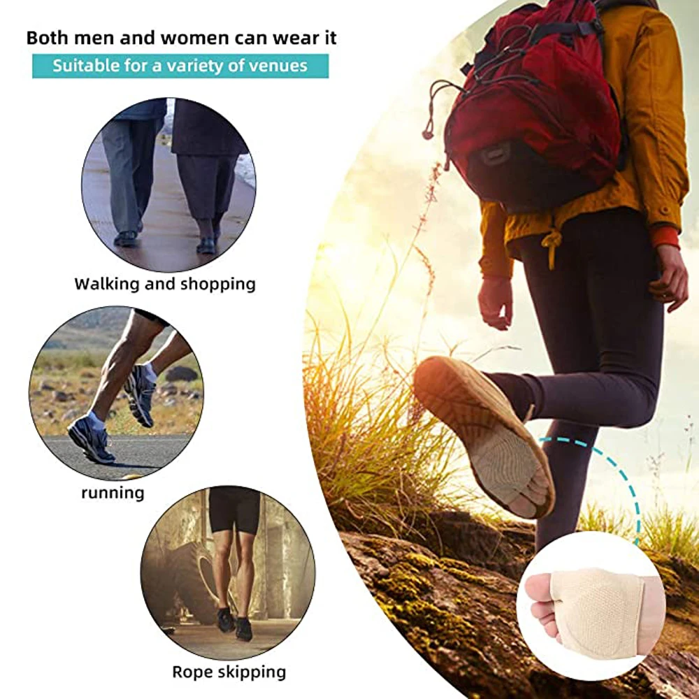 Silicone Gel Insoles for Shoes Metatarsal Forefoot Insert Pad for Women Men Foot Cushion Pads For Hallux Valgus Corrector Socks