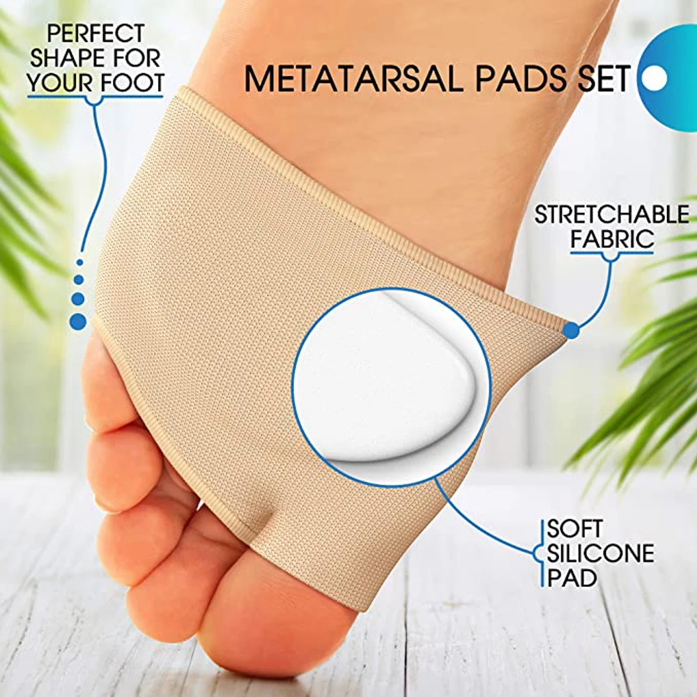 Silicone Gel Insoles for Shoes Metatarsal Forefoot Insert Pad for Women Men Foot Cushion Pads For Hallux Valgus Corrector Socks