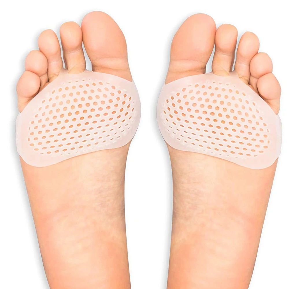 Silicone Gel Insoles for Shoes Metatarsal Forefoot Insert Pad for Women Men Foot Cushion Pads For Hallux Valgus Corrector Socks