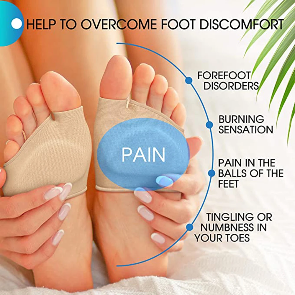 Silicone Gel Insoles for Shoes Metatarsal Forefoot Insert Pad for Women Men Foot Cushion Pads For Hallux Valgus Corrector Socks