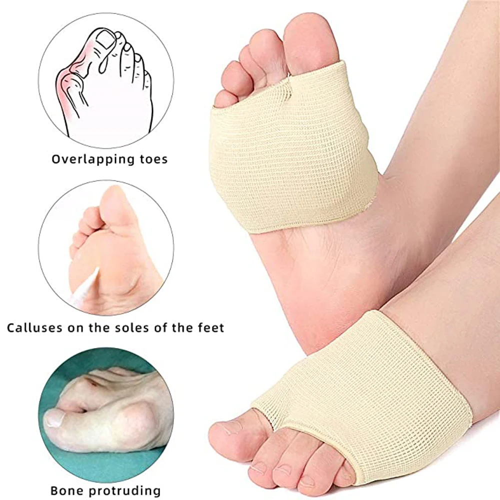 Silicone Gel Insoles for Shoes Metatarsal Forefoot Insert Pad for Women Men Foot Cushion Pads For Hallux Valgus Corrector Socks