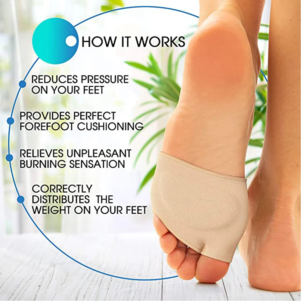 Silicone Gel Insoles for Shoes Metatarsal Forefoot Insert Pad for Women Men Foot Cushion Pads For Hallux Valgus Corrector Socks