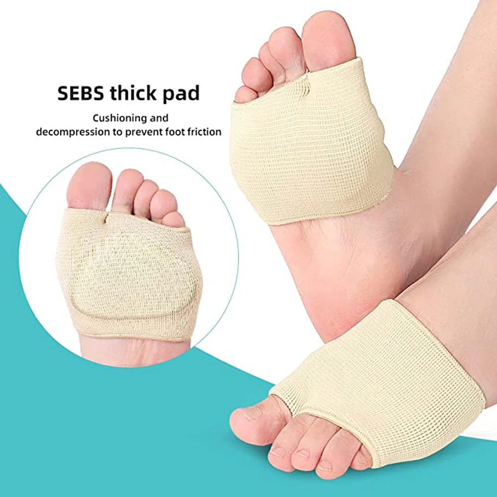 Silicone Gel Insoles for Shoes Metatarsal Forefoot Insert Pad for Women Men Foot Cushion Pads For Hallux Valgus Corrector Socks
