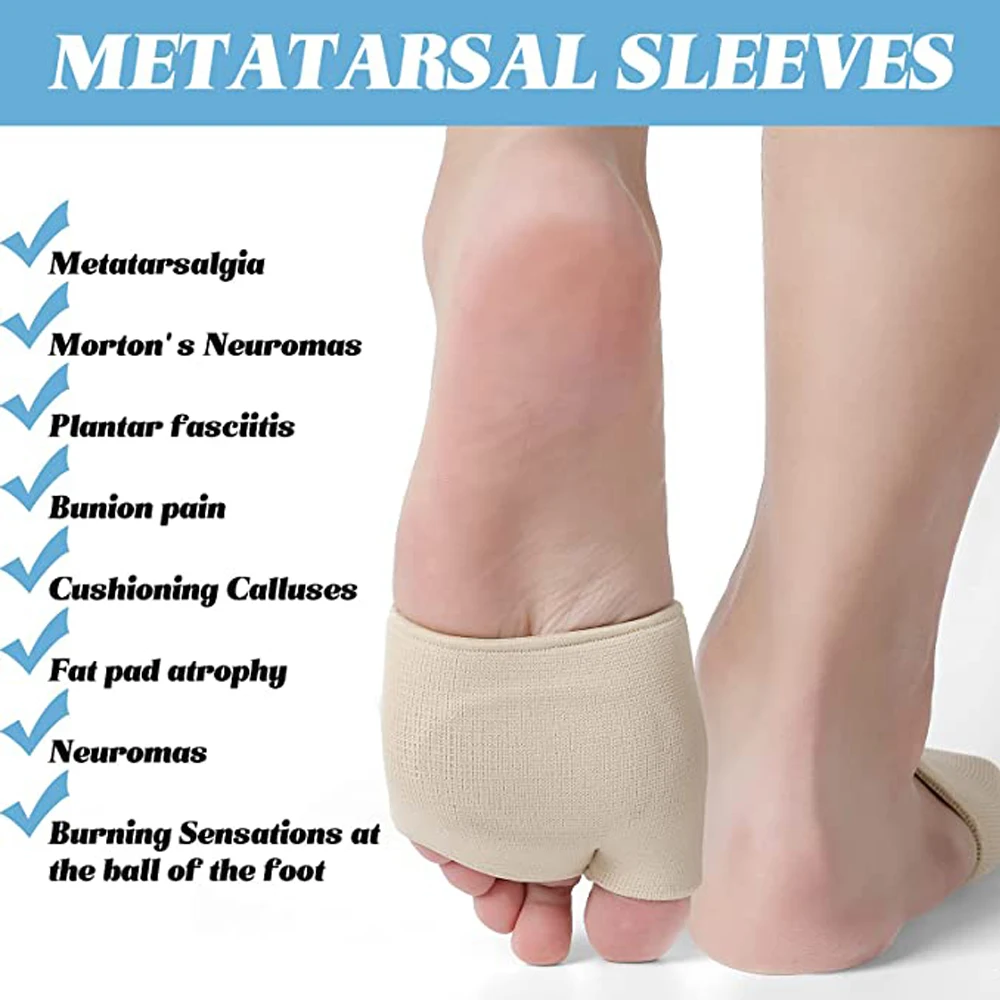 Silicone Gel Insoles for Shoes Metatarsal Forefoot Insert Pad for Women Men Foot Cushion Pads For Hallux Valgus Corrector Socks