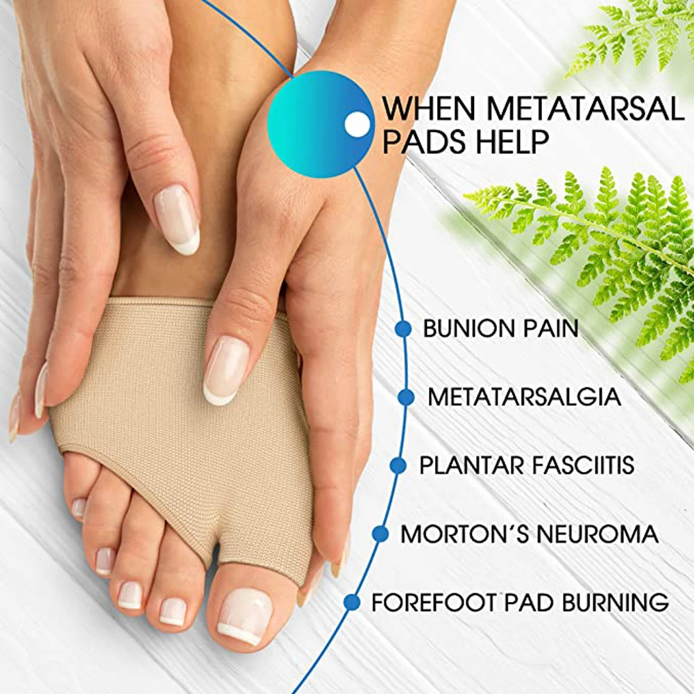 Silicone Gel Insoles for Shoes Metatarsal Forefoot Insert Pad for Women Men Foot Cushion Pads For Hallux Valgus Corrector Socks