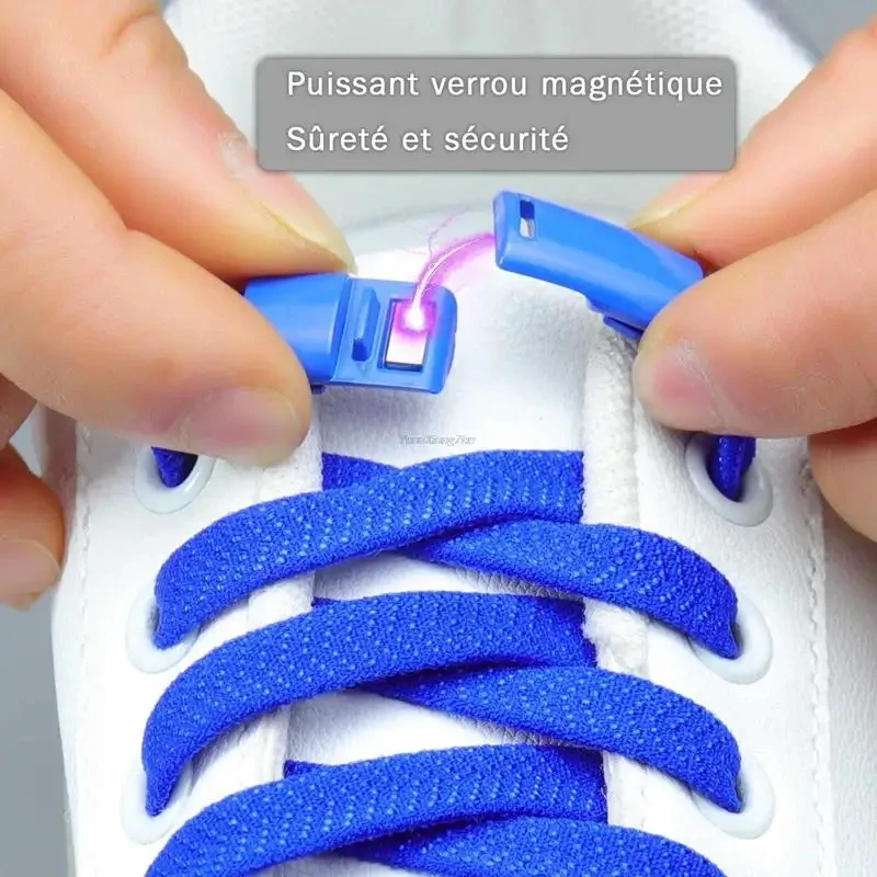 Magnetic Lock Laces Without Ties Sneakers for Shoelaces Elastic No Tie Shoe Laces Kids Adult Quick Flat Shoe Lace Rubber Bands